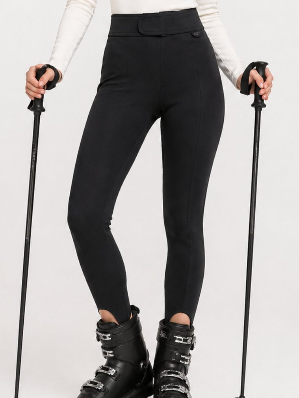 NWT Vintage 80s Schoeller Skifans Stretch Stirrup Ski Snow Pants Black Sz 4